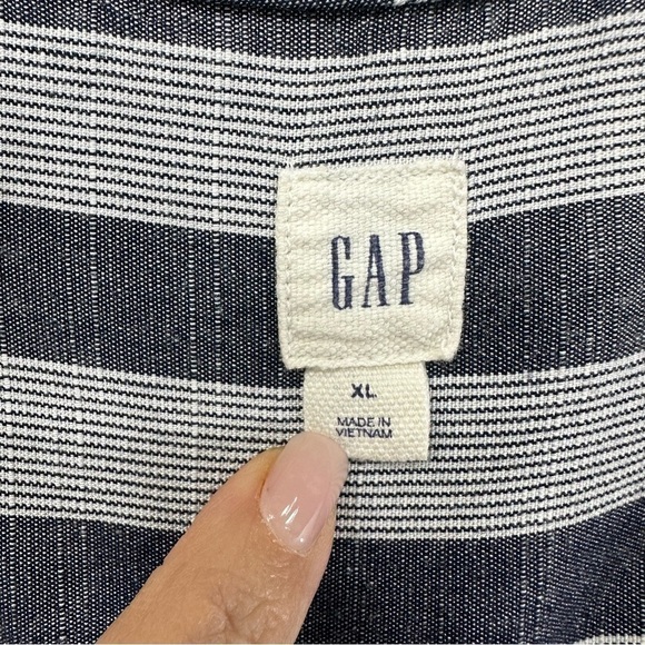 GAP Navy Sleeveless Striped Wide Leg Wrap Jumpsuit, XL - Picture 8 of 8